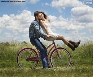 yapboz Romantik Bisiklete binmek
